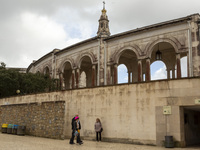 A general view outside the Basilica of Fatima in Lisbon, Portugal, on October 17, 2024. Fatima becomes a pilgrimage destination for migrants...