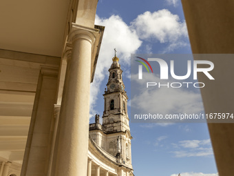 A general view outside the Basilica of Fatima in Lisbon, Portugal, on October 17, 2024. Fatima becomes a pilgrimage destination for migrants...