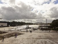 A general view outside the Basilica of Fatima in Lisbon, Portugal, on October 17, 2024. Fatima becomes a pilgrimage destination for migrants...