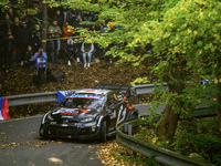 Driver Takamoto Katsuta and co-driver Aaron Johnston of Team Toyota Gazoo Racing WRT, in a Toyota GR Yaris Rally1 Hybrid, face the first day...