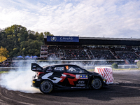 Driver Takamoto Katsuta and co-driver Aaron Johnston of Team Toyota Gazoo Racing WRT, in a Toyota GR Yaris Rally1 Hybrid, face the first day...