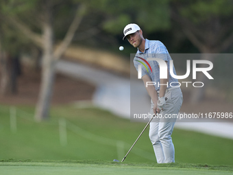 Jesper Svensson of Sweden approaches his ball on the 14th green on day one of the Estrella Damm N.A. Andalucia Masters 2024 at Real Club de...