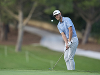 Jesper Svensson of Sweden approaches his ball on the 14th green on day one of the Estrella Damm N.A. Andalucia Masters 2024 at Real Club de...