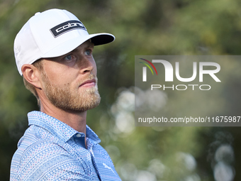 Jesper Svensson of Sweden tees off on the 15th hole on day one of the Estrella Damm N.A. Andalucia Masters 2024 at Real Club de Golf Sotogra...