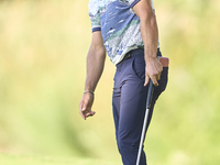 Thorbjorn Olesen of Denmark reacts on the 14th green on day one of the Estrella Damm N.A. Andalucia Masters 2024 at Real Club de Golf Sotogr...