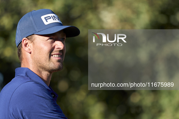 Victor Perez of France looks on the 15th hole on day one of the Estrella Damm N.A. Andalucia Masters 2024 at Real Club de Golf Sotogrande in...