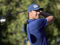 Victor Perez of France tees off on the 15th hole on day one of the Estrella Damm N.A. Andalucia Masters 2024 at Real Club de Golf Sotogrande...