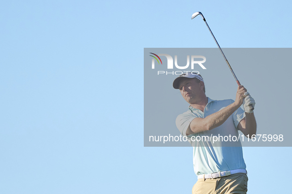 Marcel Siem of Germany plays his second shot on the 15th hole on day one of the Estrella Damm N.A. Andalucia Masters 2024 at Real Club de Go...