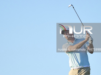 Marcel Siem of Germany plays his second shot on the 15th hole on day one of the Estrella Damm N.A. Andalucia Masters 2024 at Real Club de Go...