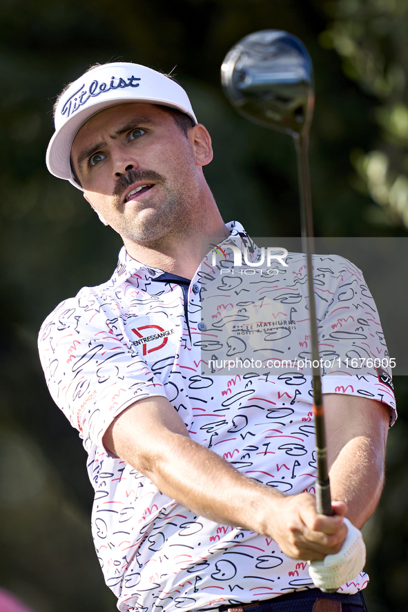 David Ravetto of France tees off on the 15th hole on day one of the Estrella Damm N.A. Andalucia Masters 2024 at Real Club de Golf Sotogrand...