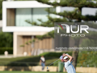 Joost Luiten of the Netherlands plays his second shot on the 14th hole on day one of the Estrella Damm N.A. Andalucia Masters 2024 at Real C...