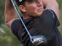 Niklas Norgaard of Denmark tees off on the 15th hole on day one of the Estrella Damm N.A. Andalucia Masters 2024 at Real Club de Golf Sotogr...