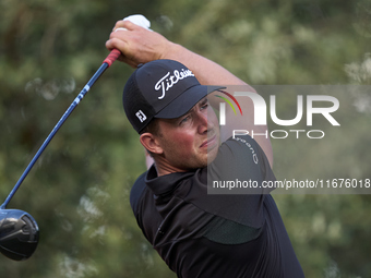 Niklas Norgaard of Denmark tees off on the 15th hole on day one of the Estrella Damm N.A. Andalucia Masters 2024 at Real Club de Golf Sotogr...