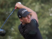 Niklas Norgaard of Denmark tees off on the 15th hole on day one of the Estrella Damm N.A. Andalucia Masters 2024 at Real Club de Golf Sotogr...