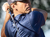 Rafa Cabrera Bello of Spain tees off on the 15th hole on day one of the Estrella Damm N.A. Andalucia Masters 2024 at Real Club de Golf Sotog...