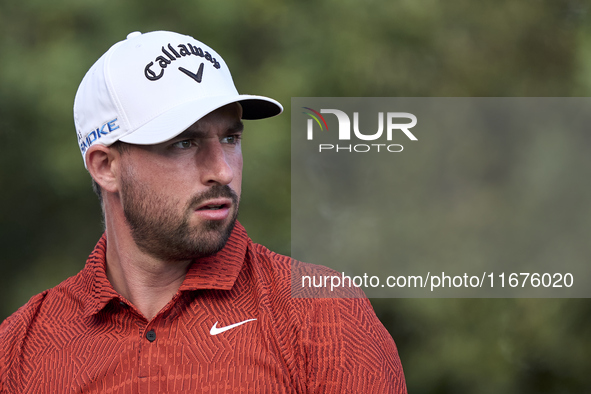 Frederic Lacroix of France observes the 15th hole on day one of the Estrella Damm N.A. Andalucia Masters 2024 at Real Club de Golf Sotogrand...