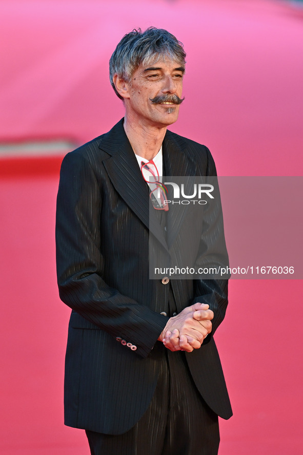 Max Mazzotta attends the ''U.S. Palmese'' red carpet during the 19th Rome Film Festival at Auditorium Parco Della Musica in Rome, Italy, on...