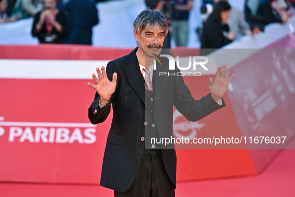 Max Mazzotta attends the ''U.S. Palmese'' red carpet during the 19th Rome Film Festival at Auditorium Parco Della Musica in Rome, Italy, on...