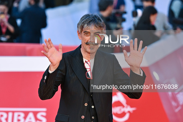 Max Mazzotta attends the ''U.S. Palmese'' red carpet during the 19th Rome Film Festival at Auditorium Parco Della Musica in Rome, Italy, on...