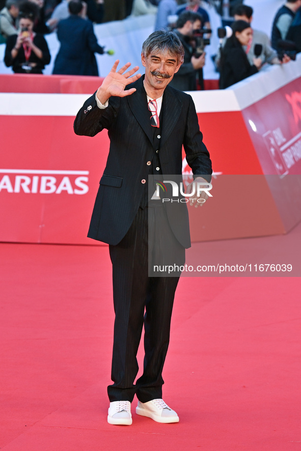 Max Mazzotta attends the ''U.S. Palmese'' red carpet during the 19th Rome Film Festival at Auditorium Parco Della Musica in Rome, Italy, on...