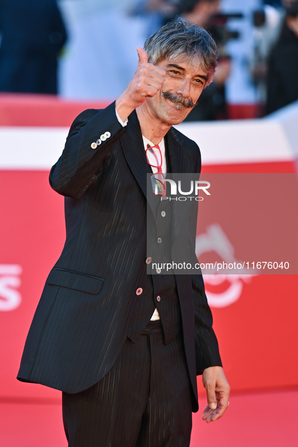 Max Mazzotta attends the ''U.S. Palmese'' red carpet during the 19th Rome Film Festival at Auditorium Parco Della Musica in Rome, Italy, on...