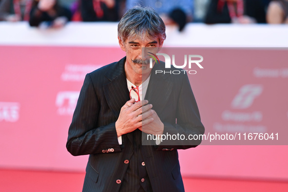 Max Mazzotta attends the ''U.S. Palmese'' red carpet during the 19th Rome Film Festival at Auditorium Parco Della Musica in Rome, Italy, on...