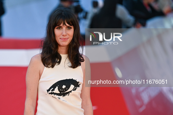 Aurora Calabresi attends the ''U.S. Palmese'' red carpet during the 19th Rome Film Festival at Auditorium Parco Della Musica in Rome, Italy,...