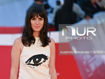 Aurora Calabresi attends the ''U.S. Palmese'' red carpet during the 19th Rome Film Festival at Auditorium Parco Della Musica in Rome, Italy,...