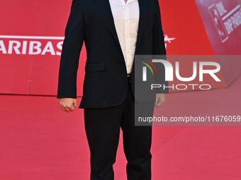 Guglielmo Favilla attends the ''U.S. Palmese'' red carpet during the 19th Rome Film Festival at Auditorium Parco Della Musica in Rome, Italy...