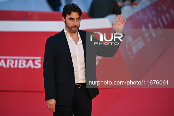 Guglielmo Favilla attends the ''U.S. Palmese'' red carpet during the 19th Rome Film Festival at Auditorium Parco Della Musica in Rome, Italy...