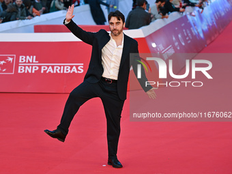 Guglielmo Favilla attends the ''U.S. Palmese'' red carpet during the 19th Rome Film Festival at Auditorium Parco Della Musica in Rome, Italy...