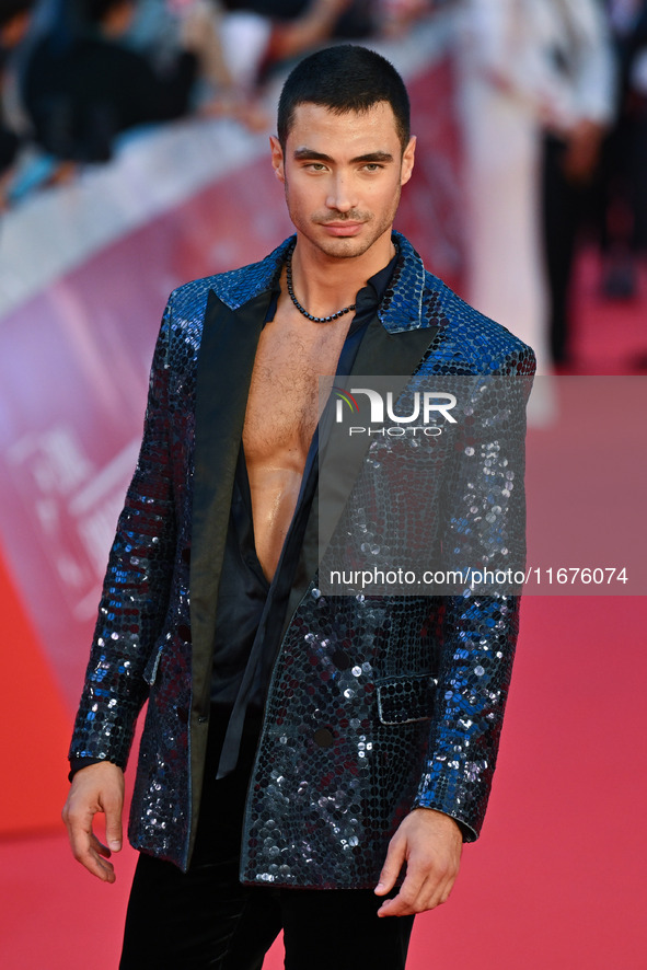 Giuseppe Futia attends the ''U.S. Palmese'' red carpet during the 19th Rome Film Festival at Auditorium Parco Della Musica in Rome, Italy, o...