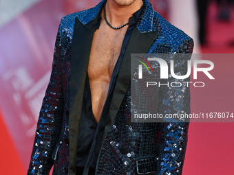 Giuseppe Futia attends the ''U.S. Palmese'' red carpet during the 19th Rome Film Festival at Auditorium Parco Della Musica in Rome, Italy, o...