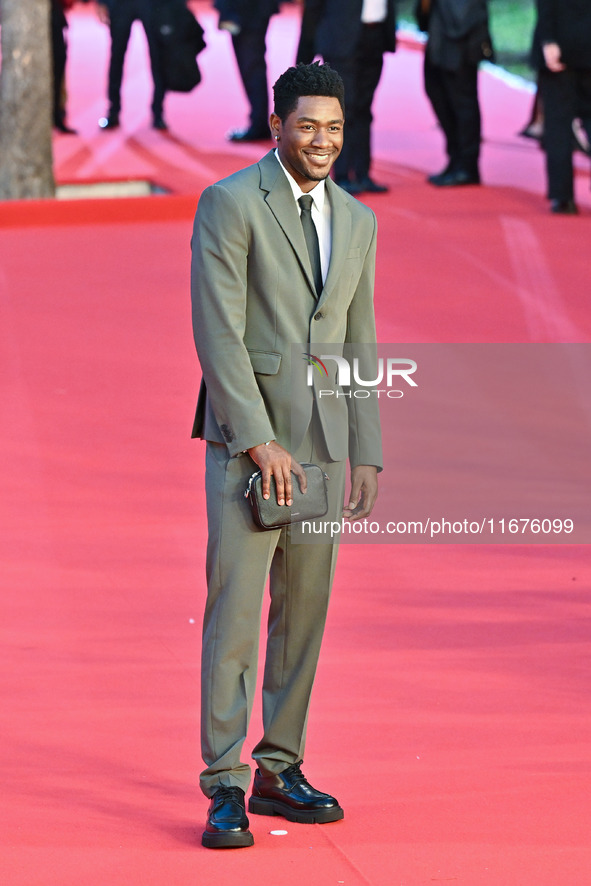 Blaise Afonso attends the ''U.S. Palmese'' red carpet during the 19th Rome Film Festival at Auditorium Parco Della Musica in Rome, Italy, on...