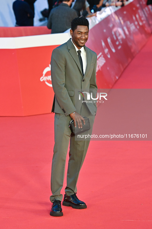 Blaise Afonso attends the ''U.S. Palmese'' red carpet during the 19th Rome Film Festival at Auditorium Parco Della Musica in Rome, Italy, on...