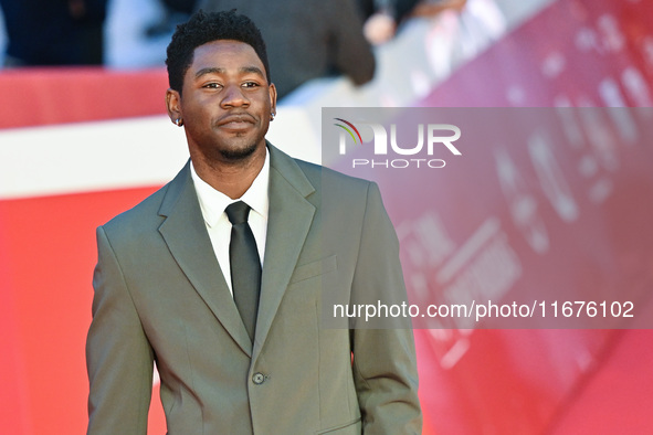 Blaise Afonso attends the ''U.S. Palmese'' red carpet during the 19th Rome Film Festival at Auditorium Parco Della Musica in Rome, Italy, on...