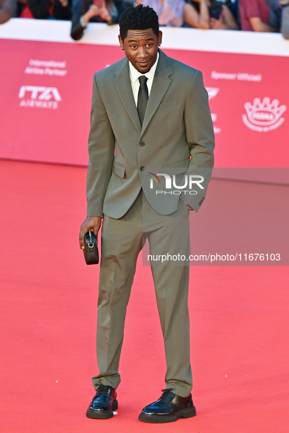 Blaise Afonso attends the ''U.S. Palmese'' red carpet during the 19th Rome Film Festival at Auditorium Parco Della Musica in Rome, Italy, on...