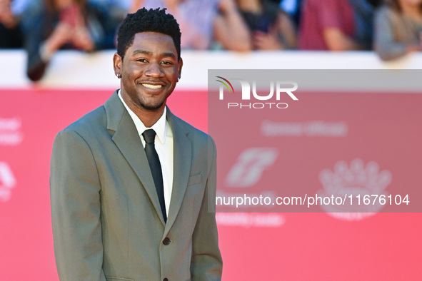 Blaise Afonso attends the ''U.S. Palmese'' red carpet during the 19th Rome Film Festival at Auditorium Parco Della Musica in Rome, Italy, on...