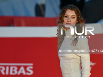 Giulia Maenza attends the ''U.S. Palmese'' red carpet during the 19th Rome Film Festival at Auditorium Parco Della Musica in Rome, Italy, on...