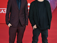 Antonio Manetti and Marco Manetti attend the ''U.S. Palmese'' red carpet during the 19th Rome Film Festival at Auditorium Parco Della Musica...