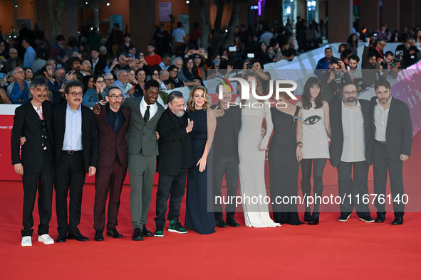 (L-R) Max Mazzotta, Massimo De Lorenzo, Antonio Manetti, Blaise Afonso, Marco Manetti, Claudia Gerini, Rocco Papaleo, Giulia Maenza, Lisa Do...