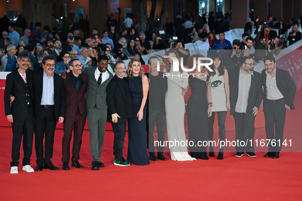 (L-R) Max Mazzotta, Massimo De Lorenzo, Antonio Manetti, Blaise Afonso, Marco Manetti, Claudia Gerini, Rocco Papaleo, Giulia Maenza, Lisa Do...