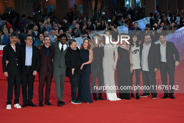 (L-R) Max Mazzotta, Massimo De Lorenzo, Antonio Manetti, Blaise Afonso, Marco Manetti, Claudia Gerini, Rocco Papaleo, Giulia Maenza, Lisa Do...