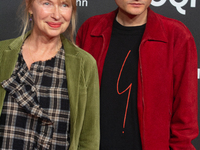 Therese Hamer, a German actress, and Joscha Baltha, a German actor, stand on the red carpet during the opening of the Cologne Film Festival...