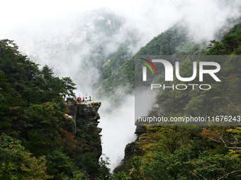 A sea of clouds is seen on Lushan Mountain, a World Cultural Heritage site, in Jiujiang, Jiangxi province, China, on October 17, 2024. (