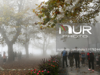 A sea of clouds is seen on Lushan Mountain, a World Cultural Heritage site, in Jiujiang, Jiangxi province, China, on October 17, 2024. (