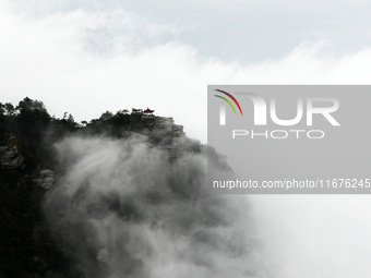 A sea of clouds is seen on Lushan Mountain, a World Cultural Heritage site, in Jiujiang, Jiangxi province, China, on October 17, 2024. (