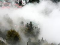 A sea of clouds is seen on Lushan Mountain, a World Cultural Heritage site, in Jiujiang, Jiangxi province, China, on October 17, 2024. (