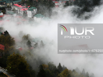 A sea of clouds is seen on Lushan Mountain, a World Cultural Heritage site, in Jiujiang, Jiangxi province, China, on October 17, 2024. (