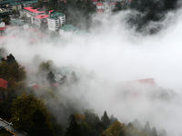 A sea of clouds is seen on Lushan Mountain, a World Cultural Heritage site, in Jiujiang, Jiangxi province, China, on October 17, 2024. (